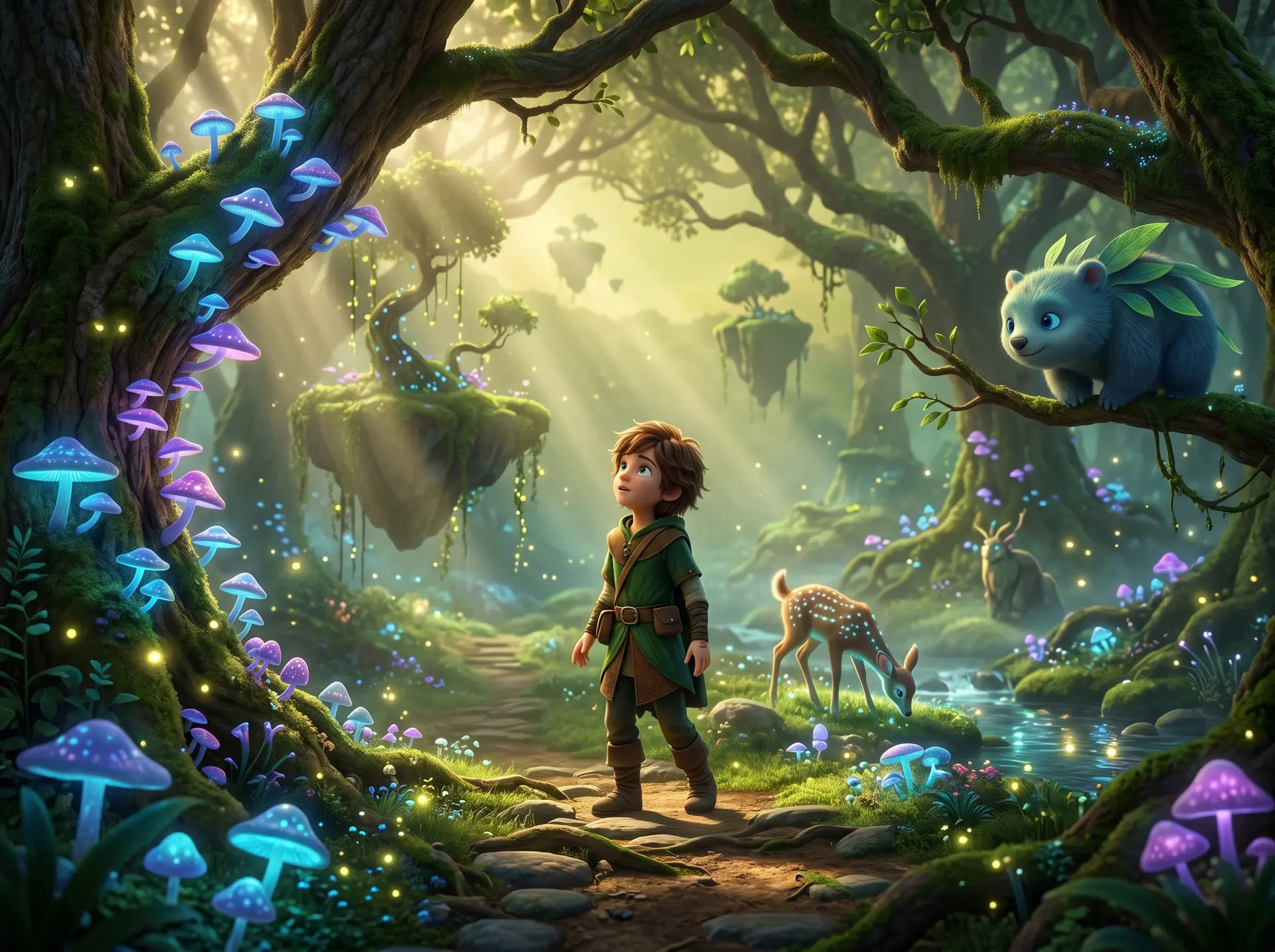 Aventura Reinos Encantados de Soul Story Kids: escena animada premium donde tu hijo es el protagonista.