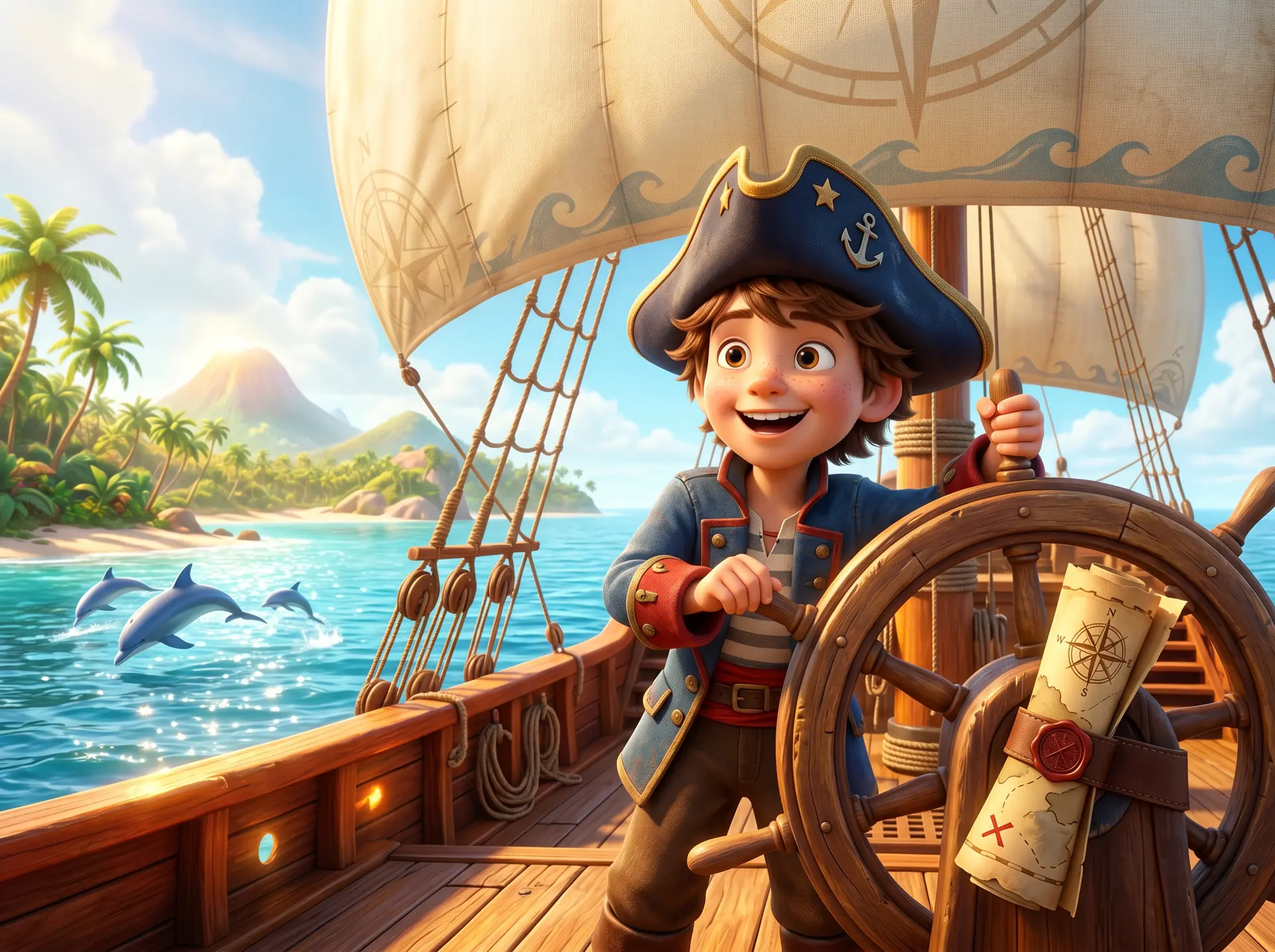 Aventura Piratas de Soul Story Kids: escena animada premium donde tu hijo es el protagonista.