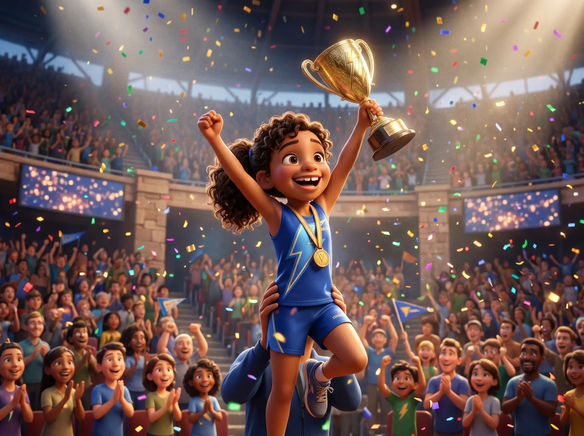 Aventura Grandes Campeones de Soul Story Kids: escena animada premium donde tu hijo es el protagonista.